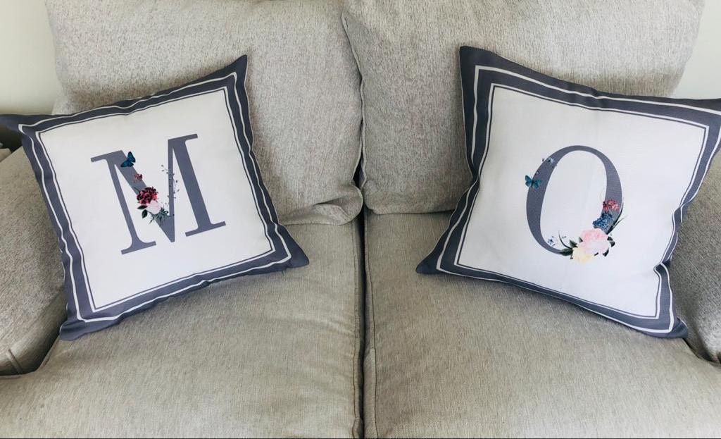 Grey Letter Cushion Cover